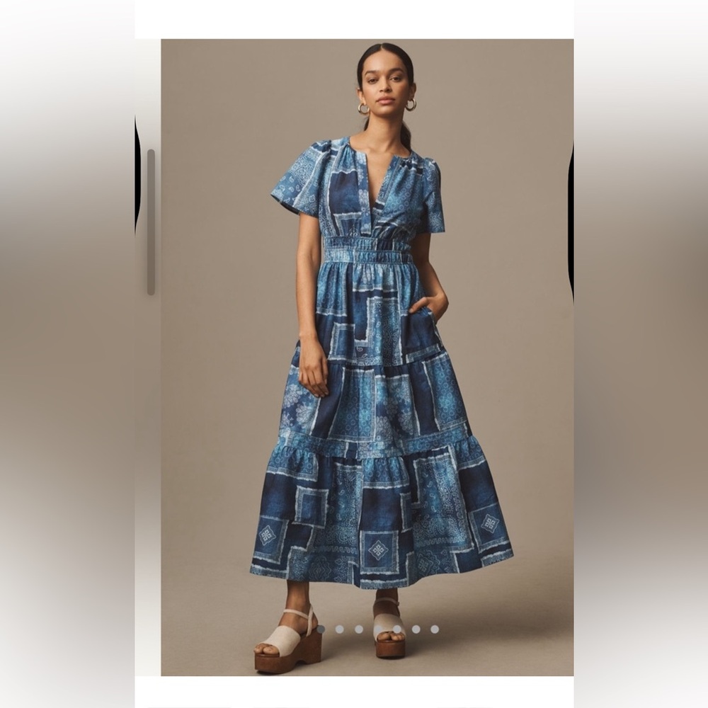 Somerset Blue Patchwork Maxi Dress